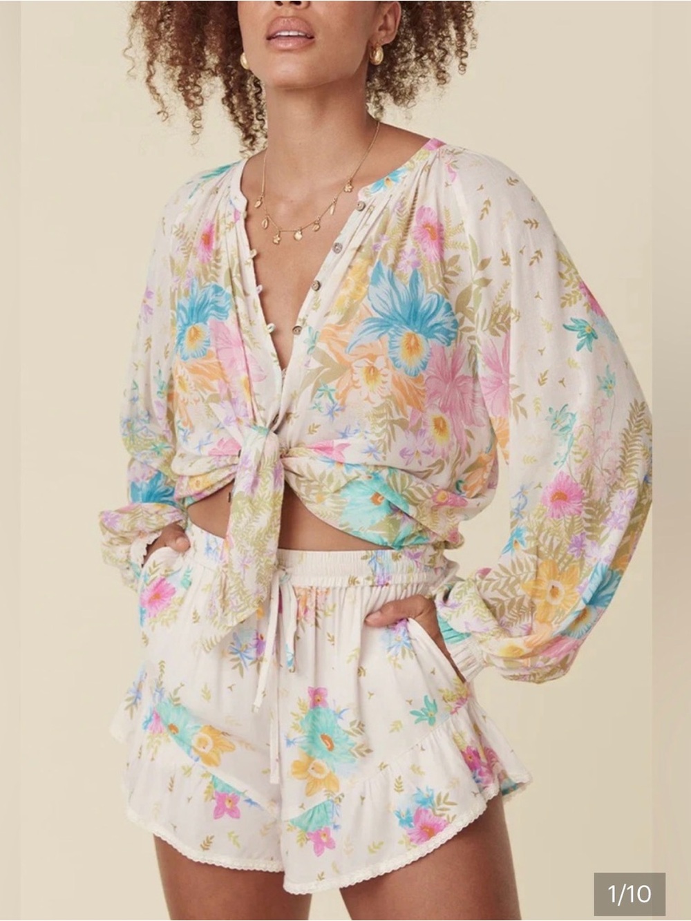 Spell Lei Lei Print Ruffle Shorts XS